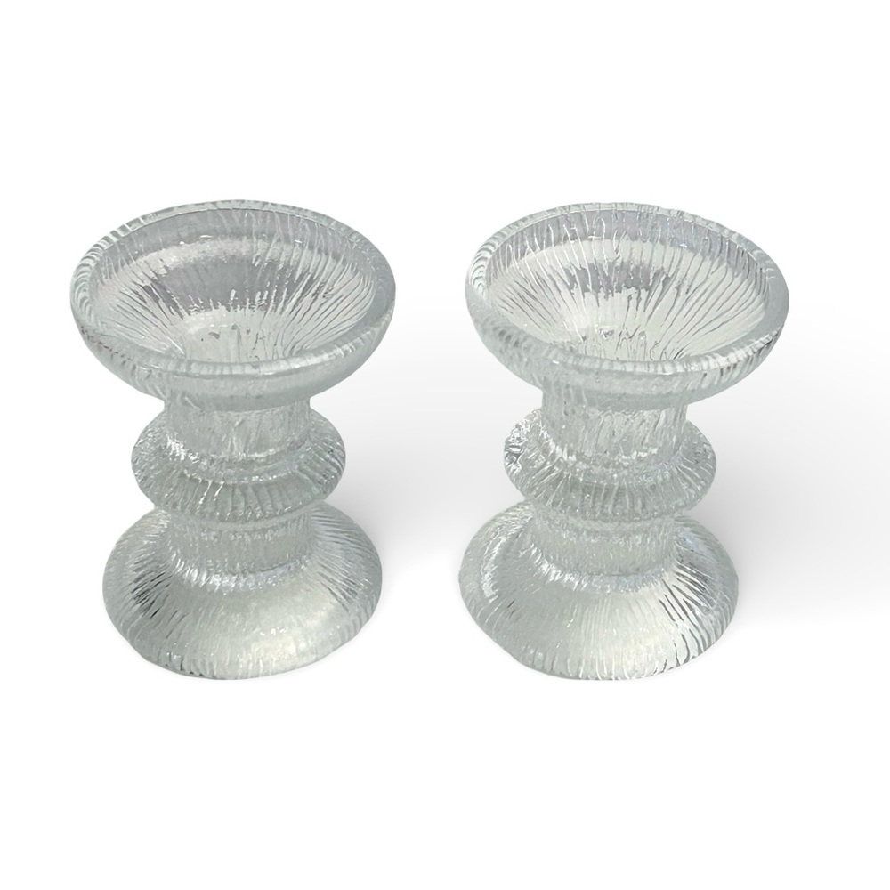Elegant Luminarc Nordic Glass Candlestick Holders